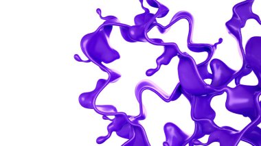 Bir tutam mor sıvı. 3d görüntüleme, 3d illüstrasyon.