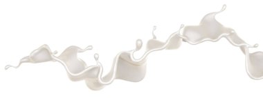 Bir tutam süt. 3d görüntüleme, 3d illüstrasyon.