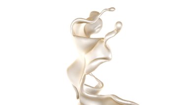 Bir tutam beyaz boya. 3d görüntüleme, 3d illüstrasyon.