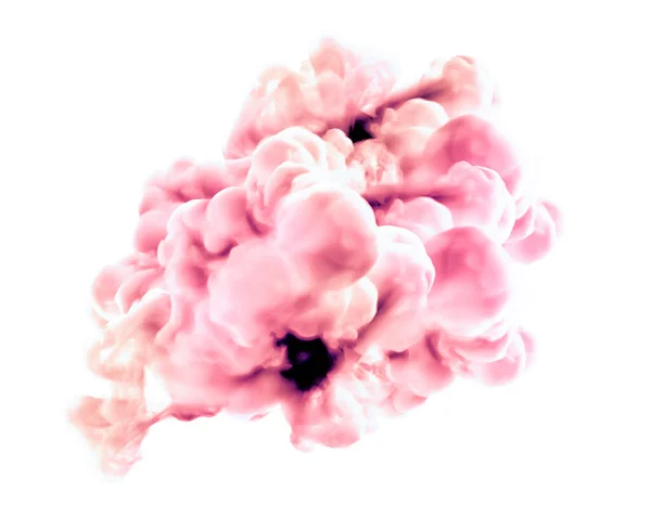 白地にピンクの煙 3Dレンダリング 3Dイラスト — ストック写真
