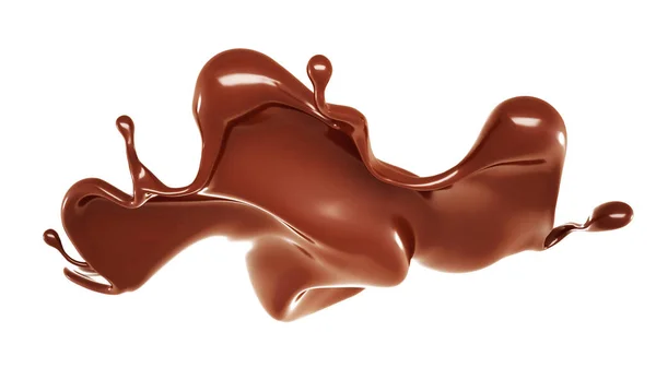 Sebuah Percikan Coklat Rendering Ilustrasi — Stok Foto