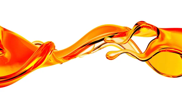 オレンジジュースのスプラッシュ 3Dレンダリング 3Dイラスト — ストック写真