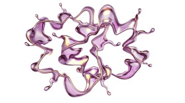 Şeffaf yeşil bir sıvı damlası. 3d görüntüleme, 3d illüstrasyon.