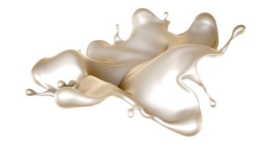 Bir tutam beyaz boya. 3d görüntüleme, 3d illüstrasyon.