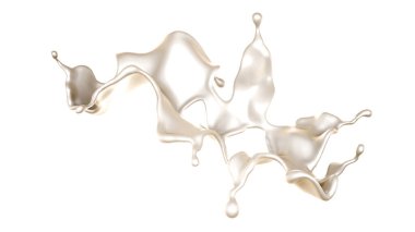 Bir tutam süt. 3d görüntüleme, 3d illüstrasyon.