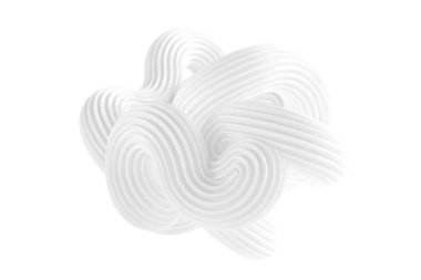 Beyaz arkaplanda soyut bir form. 3d görüntüleme, 3d illüstrasyon.