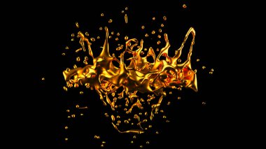 Bir tutam altın. 3d görüntüleme, 3d illüstrasyon.