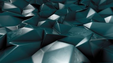 Üçgenli yeşil kristal arka plan. 3d görüntüleme, 3d illüstrasyon.