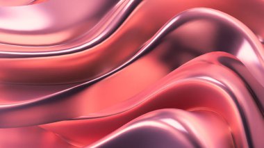 Saten kumaşlı lüks pembe arka plan. 3d görüntüleme, 3d illüstrasyon.