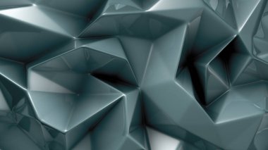 Üçgenli yeşil kristal arka plan. 3d görüntüleme, 3d illüstrasyon.