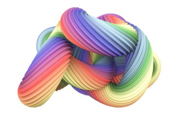 Soyut gökkuşağı şekli. 3d görüntüleme, 3d illüstrasyon.