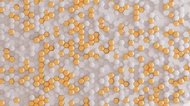 Altın beyazı geometrik arka plan. 3d görüntüleme, 3d illüstrasyon.