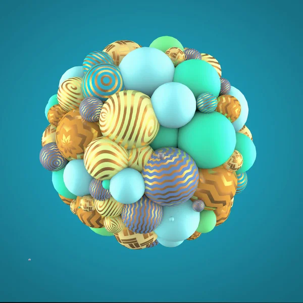 お祭り 積極的 ボールと明るい背景 3Dレンダリング3Dイラスト — ストック写真