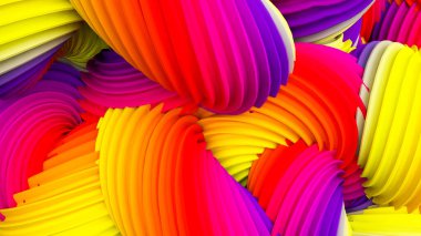 Soyut gökkuşağı pastel şekli. 3d görüntüleme, 3d illüstrasyon.