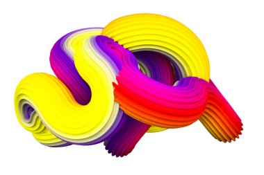 Soyut gökkuşağı şekli. 3d görüntüleme, 3d illüstrasyon.