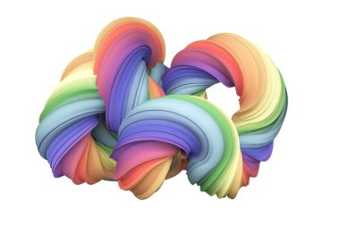 Soyut gökkuşağı şekli. 3d görüntüleme, 3d illüstrasyon.