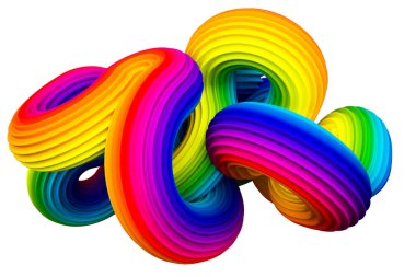 Soyut gökkuşağı şekli. 3d görüntüleme, 3d illüstrasyon.