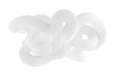 Beyaz arkaplanda soyut bir form. 3d görüntüleme, 3d illüstrasyon.