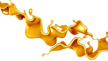 Altın sarısı karamel. 3d görüntüleme, 3d illüstrasyon.