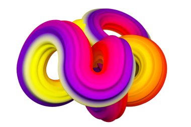 Soyut gökkuşağı şekli. 3d görüntüleme, 3d illüstrasyon.