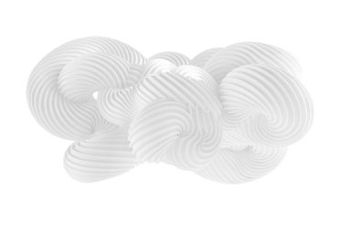 Beyaz arkaplanda soyut bir form. 3d görüntüleme, 3d illüstrasyon.