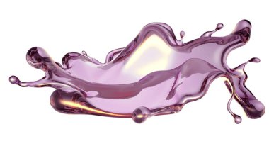 Şeffaf yeşil bir sıvı damlası. 3d görüntüleme, 3d illüstrasyon.