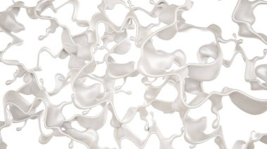 Bir tutam süt. 3d görüntüleme, 3d illüstrasyon.