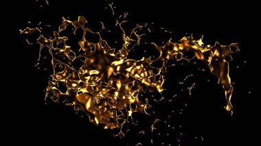 Bir tutam altın. 3d görüntüleme, 3d illüstrasyon.