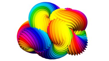 Soyut gökkuşağı şekli. 3d görüntüleme, 3d illüstrasyon.