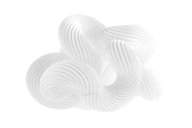 Beyaz arkaplanda soyut bir form. 3d görüntüleme, 3d illüstrasyon.