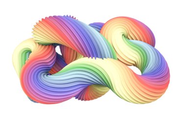 Soyut gökkuşağı şekli. 3d görüntüleme, 3d illüstrasyon.