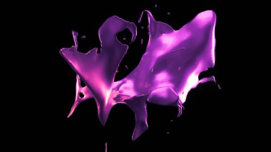 Bir tutam mor metal. 3d görüntüleme, 3d illüstrasyon.