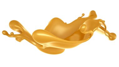 Altın sarısı karamel. 3d görüntüleme, 3d illüstrasyon.