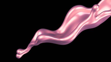 Şatafatlı altın bir sıvı sıçraması. 3d görüntüleme, 3d illüstrasyon.