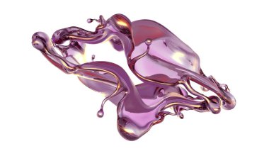 Şeffaf yeşil bir sıvı damlası. 3d görüntüleme, 3d illüstrasyon.