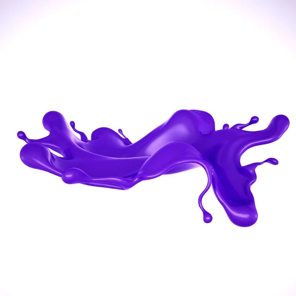 Сплеск Фіолетової Рідини Візуалізація Ілюстрація — стокове фото