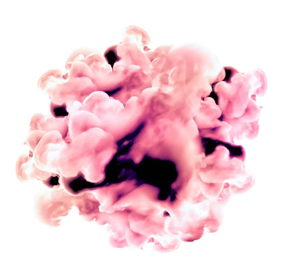 白地にピンクの煙 3Dレンダリング 3Dイラスト — ストック写真