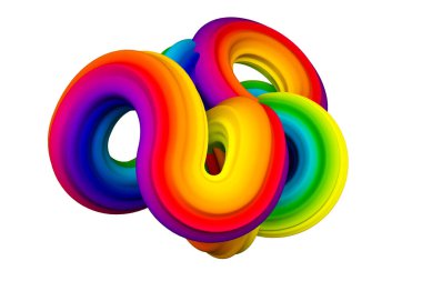 Soyut gökkuşağı şekli. 3d görüntüleme, 3d illüstrasyon.