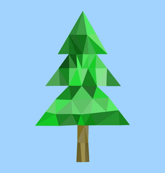 Imagen de árbol de pelaje polígono — Vector de stock