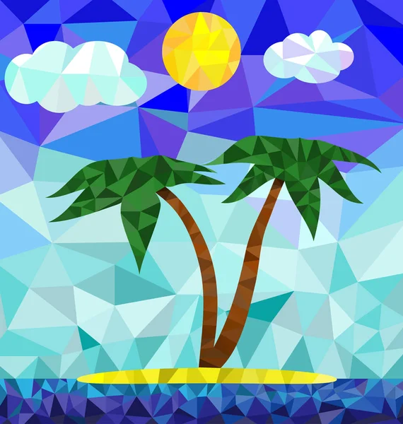 Polygon island image — Stock Vector