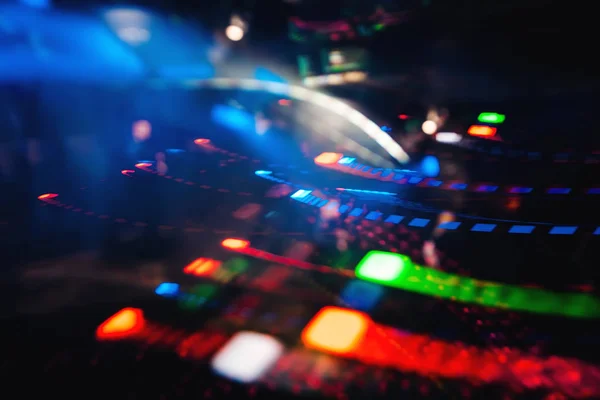 Blurred multicolor abstract the effects of buttons of a mixer — Stock Photo, Image