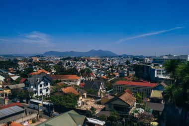 Da Lat, Vietnam - 9 Şubat 2017: Vietnam Dalat şehir görünümünü