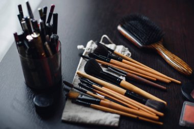 Fırçalar profesyonel makyaj sanatçısı kümesi