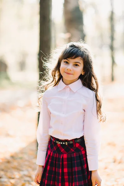 Portret van een meisje brunette-Kaukasische verschijning in het Park — Stockfoto