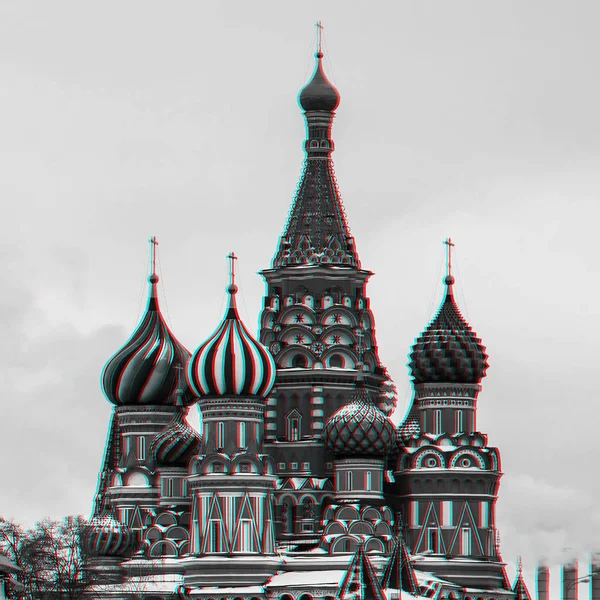 Basilikum-Kathedrale auf dem Roten Platz, Moskau, Russland. Wintertag — Stockfoto