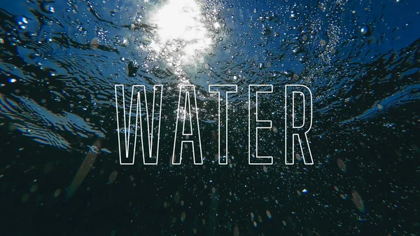 Concept of clean water. Underwater background with air bubbles — Stock Photo, Image