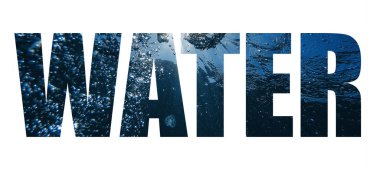 Yaratıcı kolaj suyu. Arkaplanda yazılar