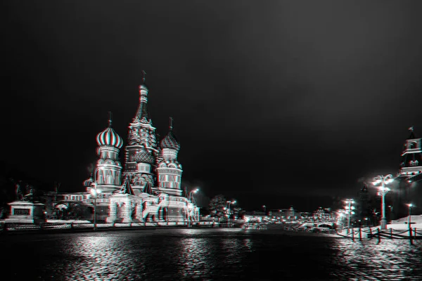 De kathedraal van St Basils op het Rode plein, Moskou, Rusland. Winternacht — Stockfoto