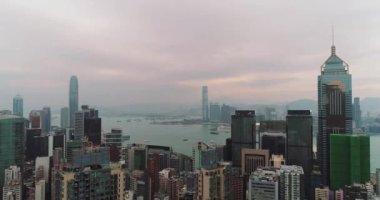 Hava. Hong Kong Sunrise, dron, Hong Kong görünümünden