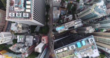 Hong Kong şehir manzarasının en üst görüntüsü